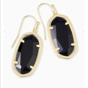 NEW KENDRA SCOTT Dani Gold Black Earrings